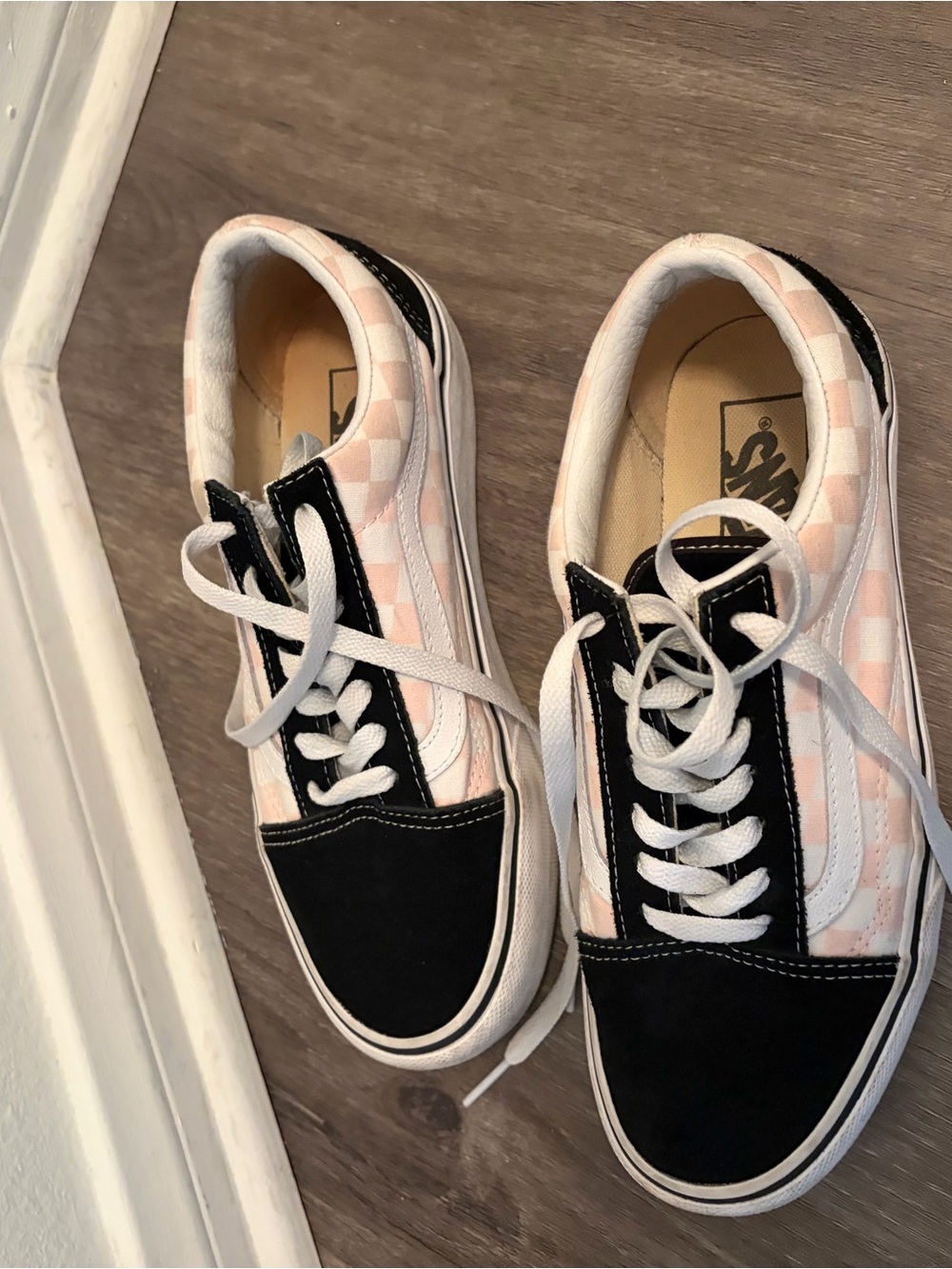 Vans Platform Women's Pink Check Era Sneaker - Classic Black Toe